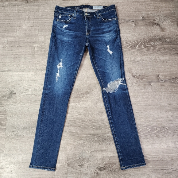 AG Adriano Goldschmied Super Skinny The Legging Ankle Distressed Denim Jean 28 R - Picture 13 of 13